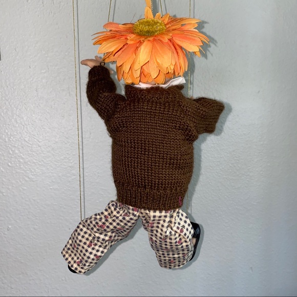 Handcrafted Whimsical Bespectacled Boy Marionette - Picture 9 of 11